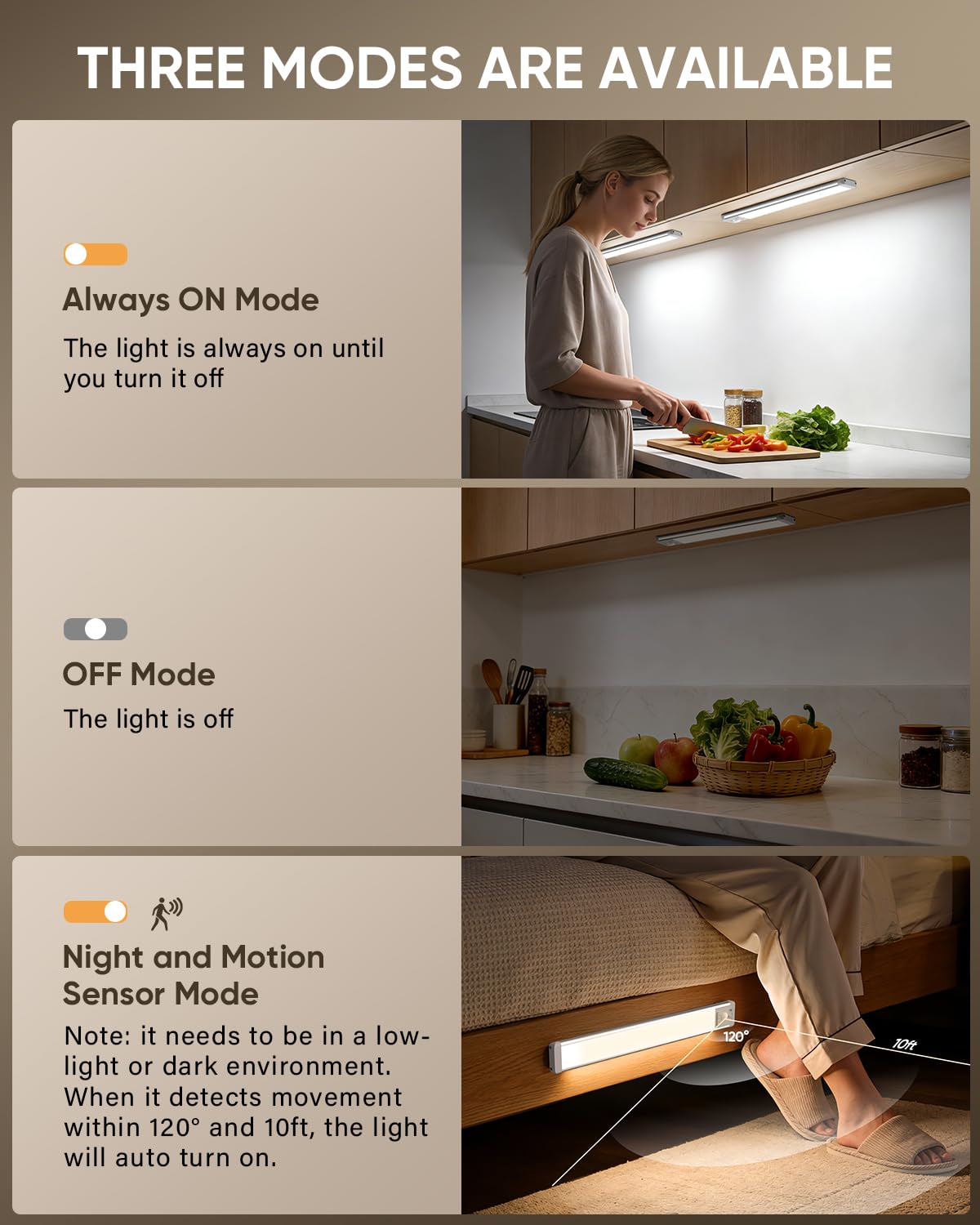 MCGOR 3-color temperature and dimmable brightness customize task lighting.