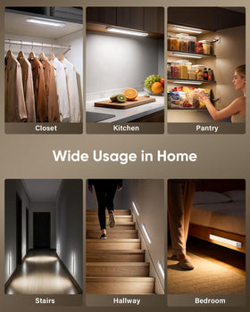 MCGOR multi-use lighting for kitchens, pantries, stairs, and shelves.