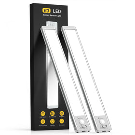 MCGOR under-cabinet light with motion sensor, 14.7-inch, two-pack for hands-free illumination.