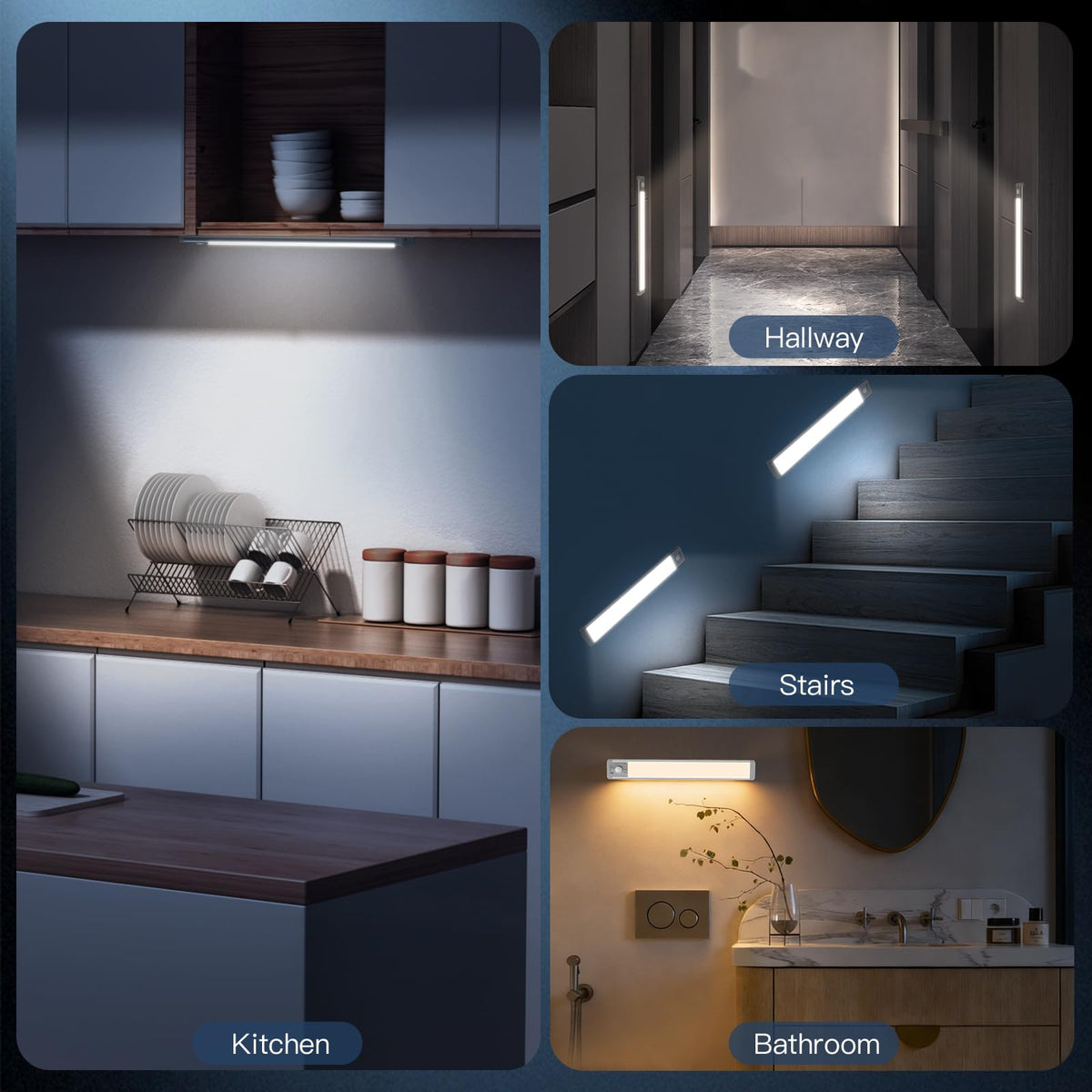 MCGOR 120-degree motion sensor ensures hands-free lighting on demand.