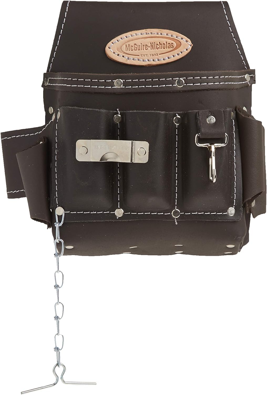 McGuire-Nicholas 526-CC brown electrician's pouch with durable oil-tanned leather.