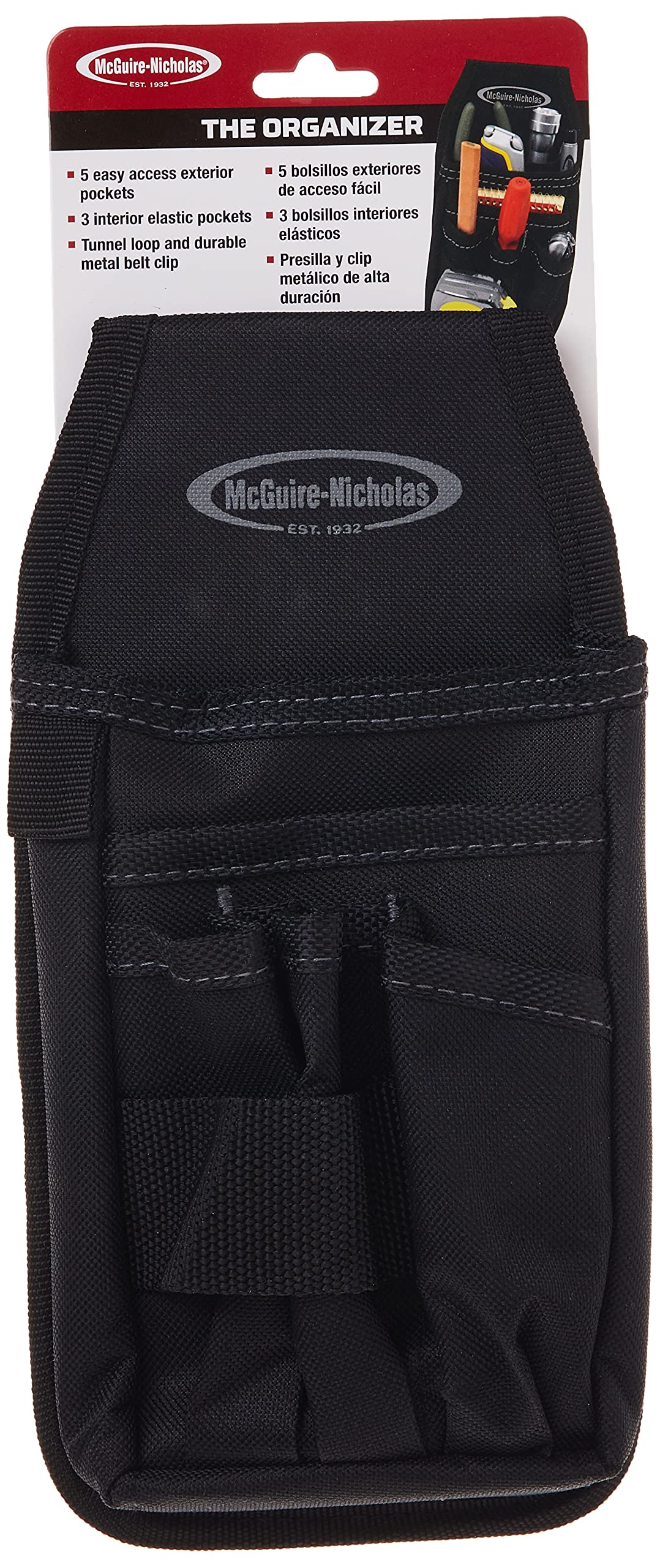 McGuire-Nicholas Mini Organizer belt-attachment allows secure setup on any work belt