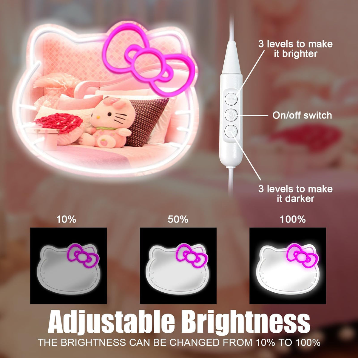 MCJSGSP Anime Hello Kit Mirror close-up shatterproof acrylic construction.