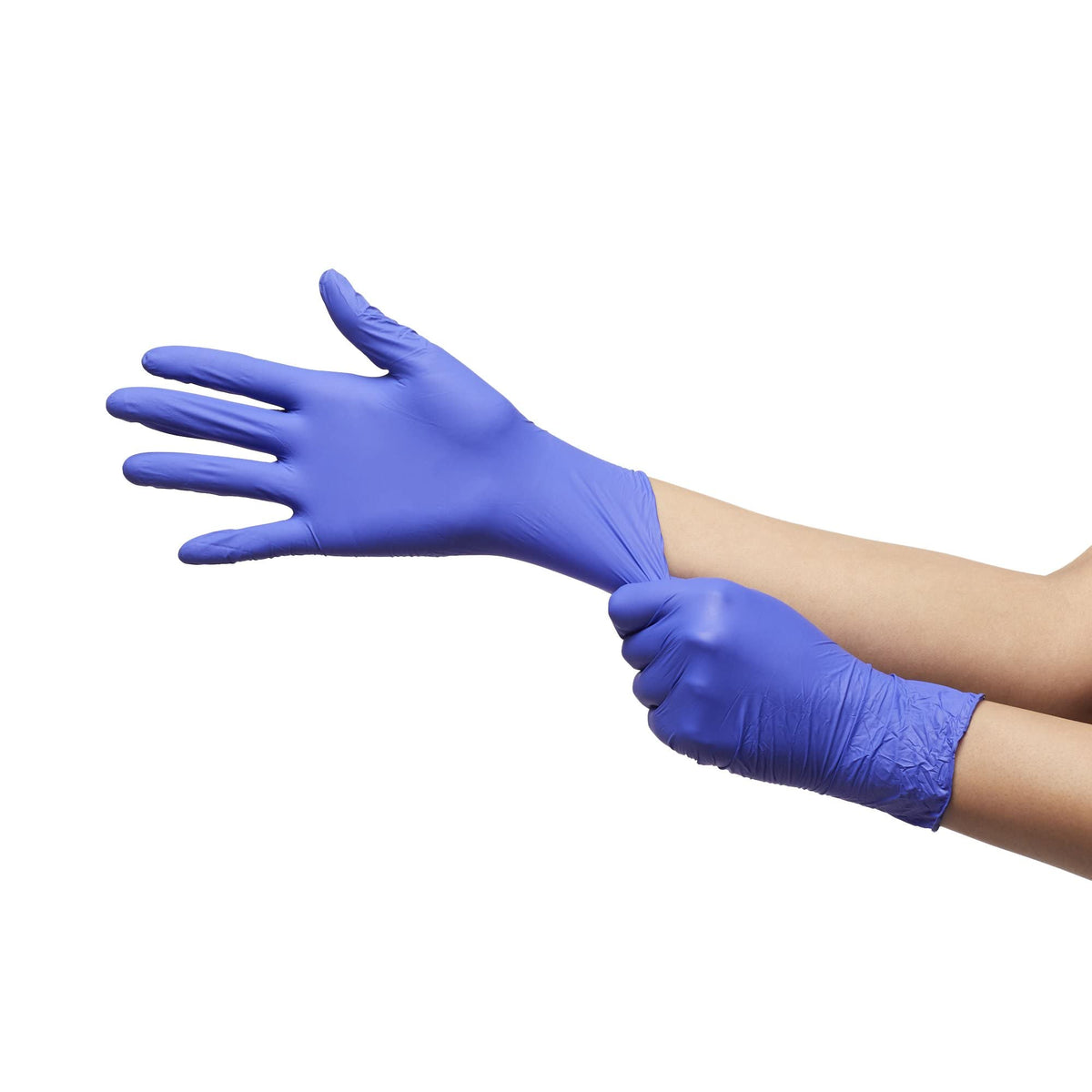 Size medium McKesson Confiderm 3.0 nitrile gloves for comfortable wear.