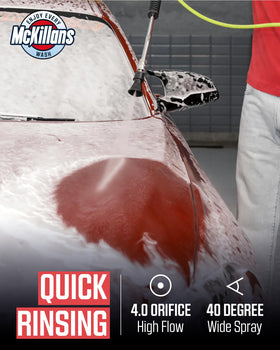 McKillans rubberized guard reduces backsplash during vehicle washing