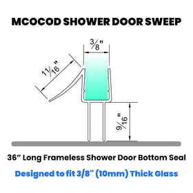 MCOCOD ultra-clear polycarbonate shower seal maintains glass clarity and durability.