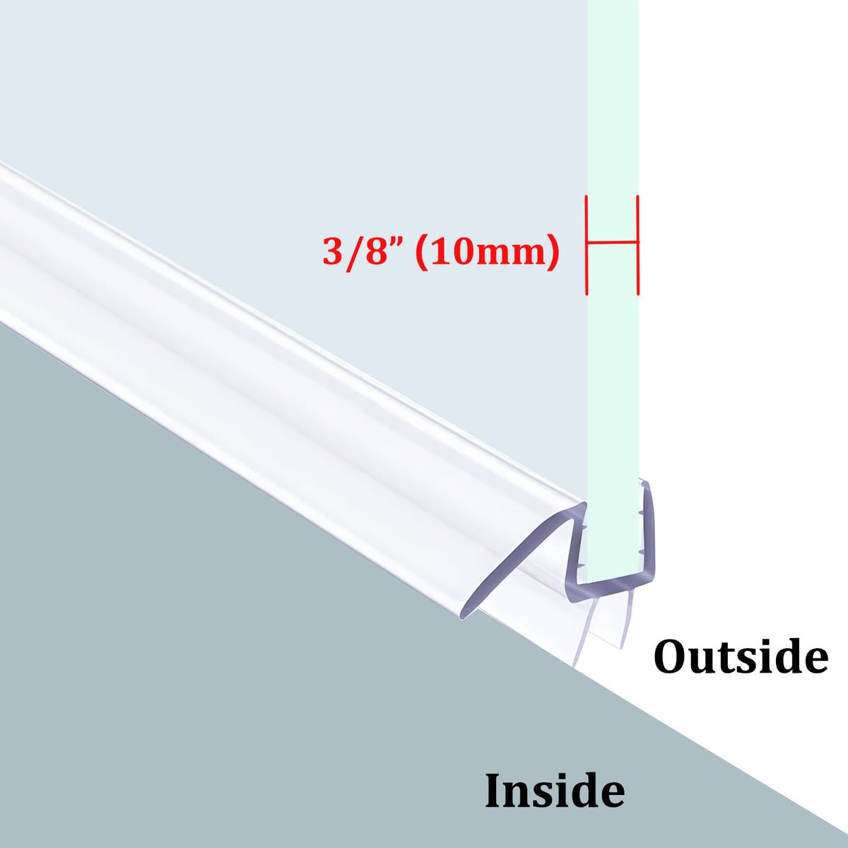 MCOCOD water-tight shower door seal provides reliable splash protection.
