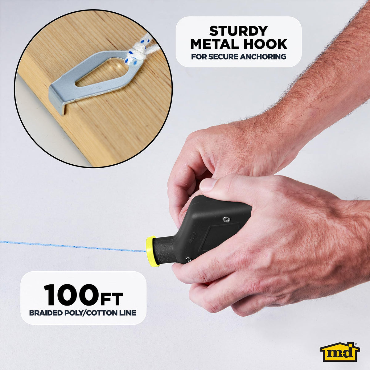 M-D Building Products 00805 chalk reel 100 ft length supports long-distance layout
