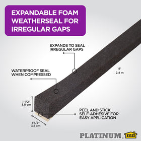 M-D 03115 weatherseal with peel-and-stick installation for easy sealing.