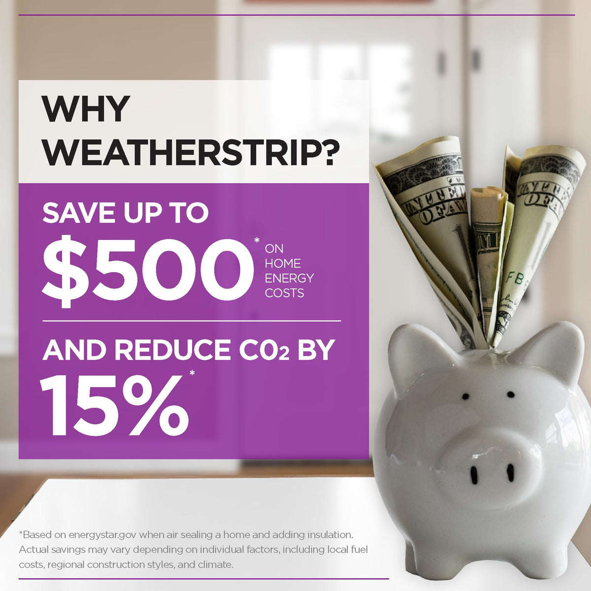 M-D weatherseal helps reduce drafts by sealing gaps.