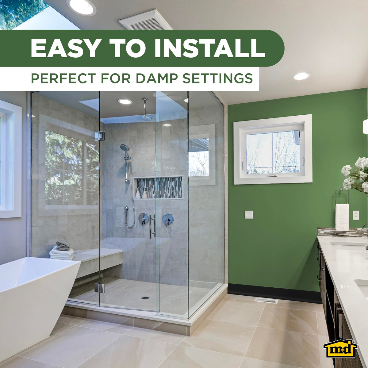 M-D Building Products vinyl base withstands daily wear in busy spaces.