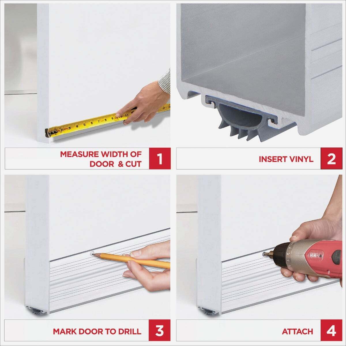 M-D Building Products 68593 weather stripping helps reduce drafts along door base