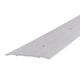 MD Building Products 68627 aluminum saddle threshold, front view; durable for high-traffic spaces.