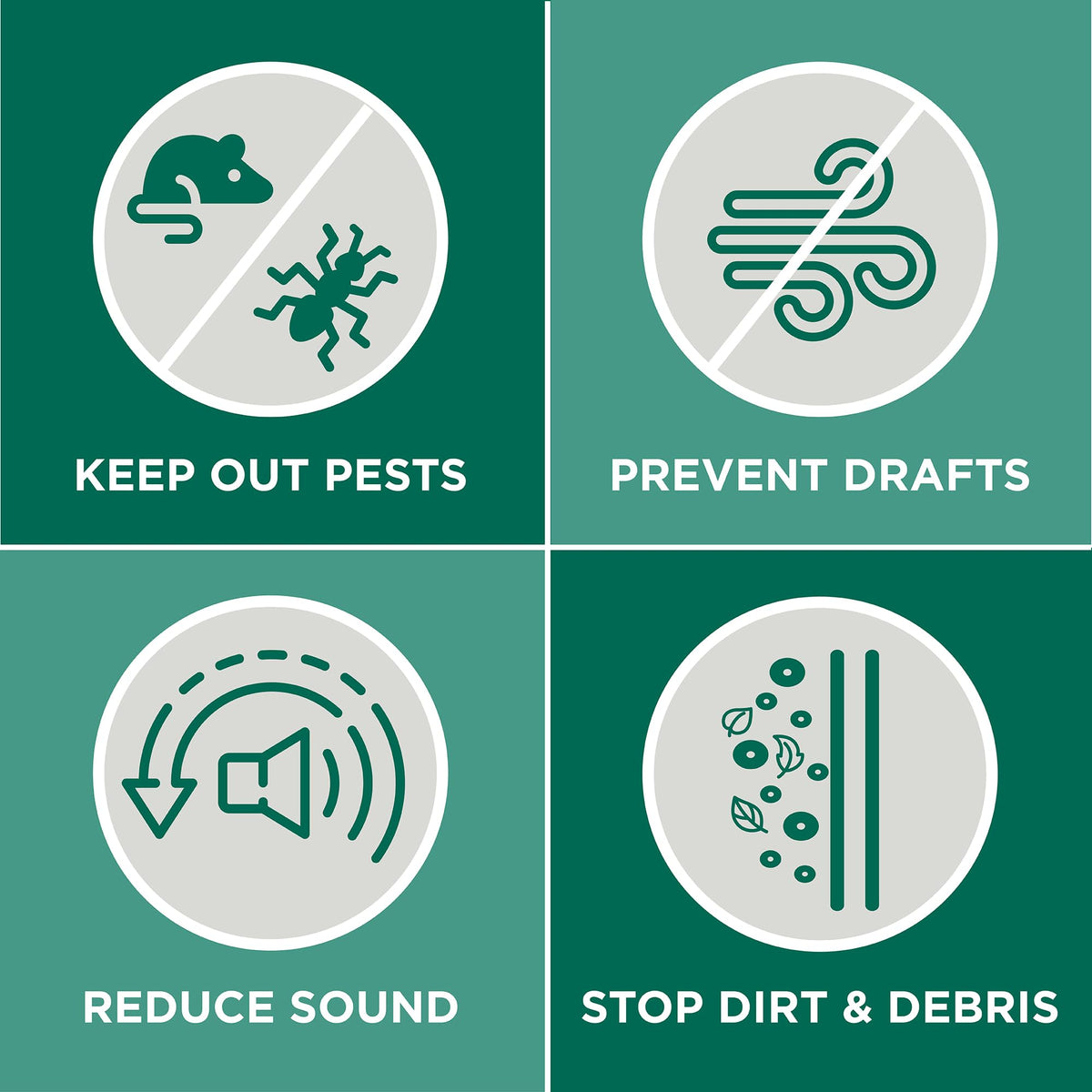 M-D Building Products 69604 all-season door sweep reduces dust and drafts.