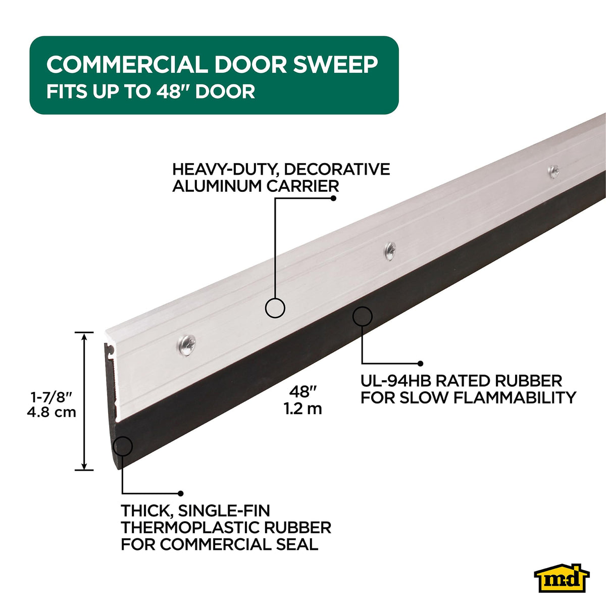 M-D Building Products 69604 heavy-duty rubber seal provides durable weather protection.