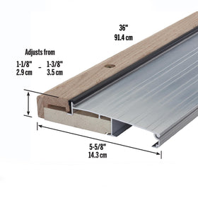M-D 78600 adjustable riser close-up showing versatile gap sealing
