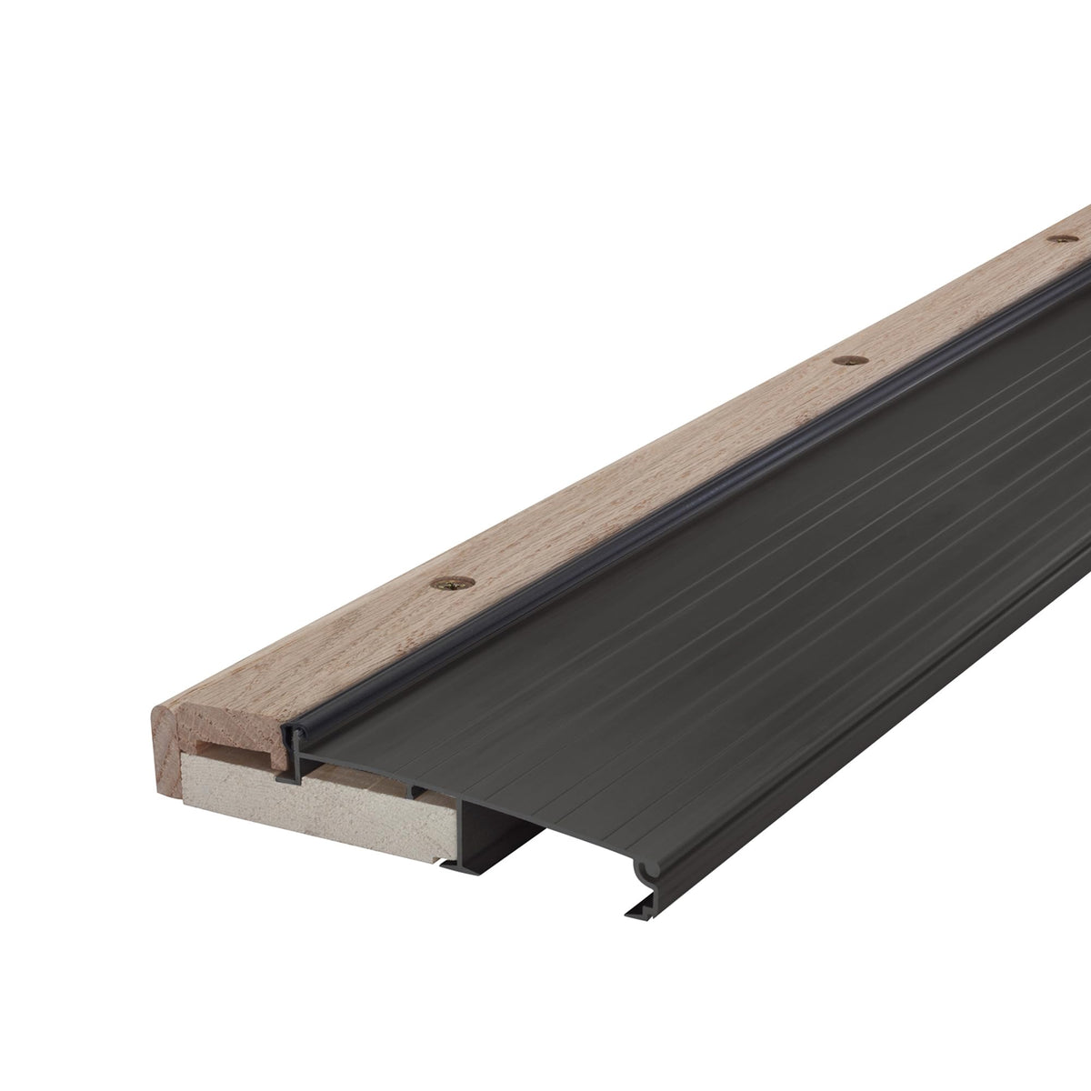 M-D Building Products 78634 bronze threshold front view shows durable aluminum body