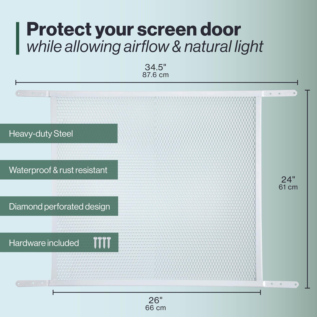 M-D Door Grille designed to fit 30-36 inch doors for flexible installation.