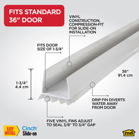 M-D Vinyl Cinch U-Shape seal close-up showing flexible vinyl for a tight fit