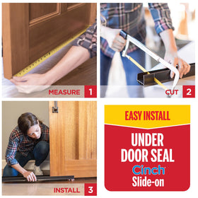 M-D Vinyl Cinch U-Shape seal covering a 3/8–3/4 inch gap