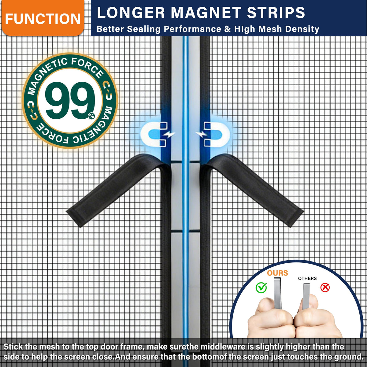 Mdavo double-door installation with adhesive hook tape for quick, tool-free setup.