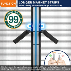 Mdavo double-door installation with adhesive hook tape for quick, tool-free setup.