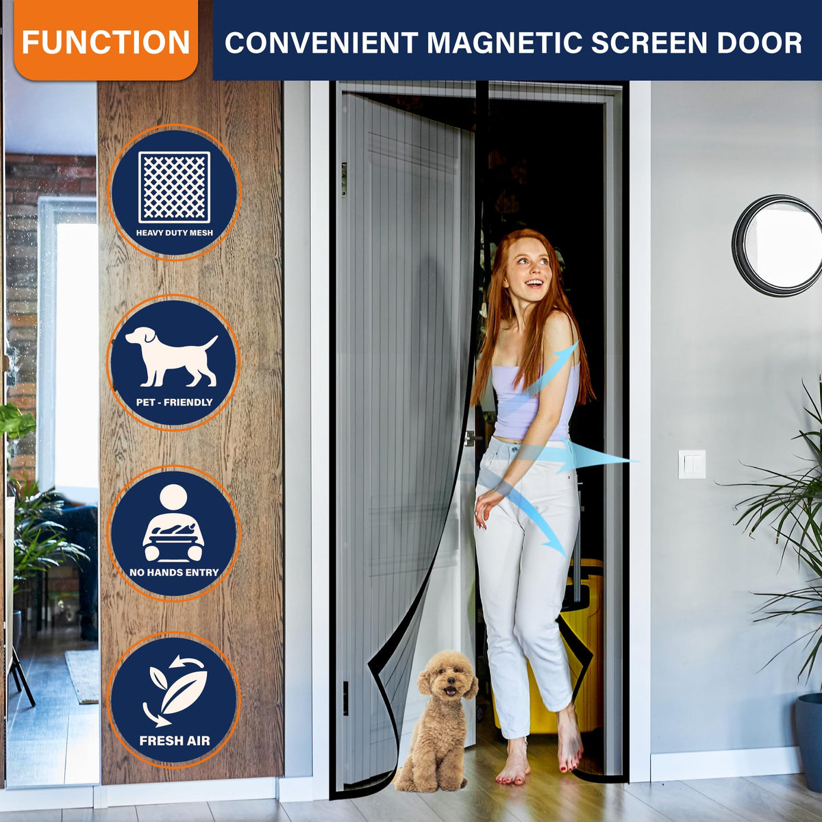 Mdavo removable washable screen door for seasonal use.
