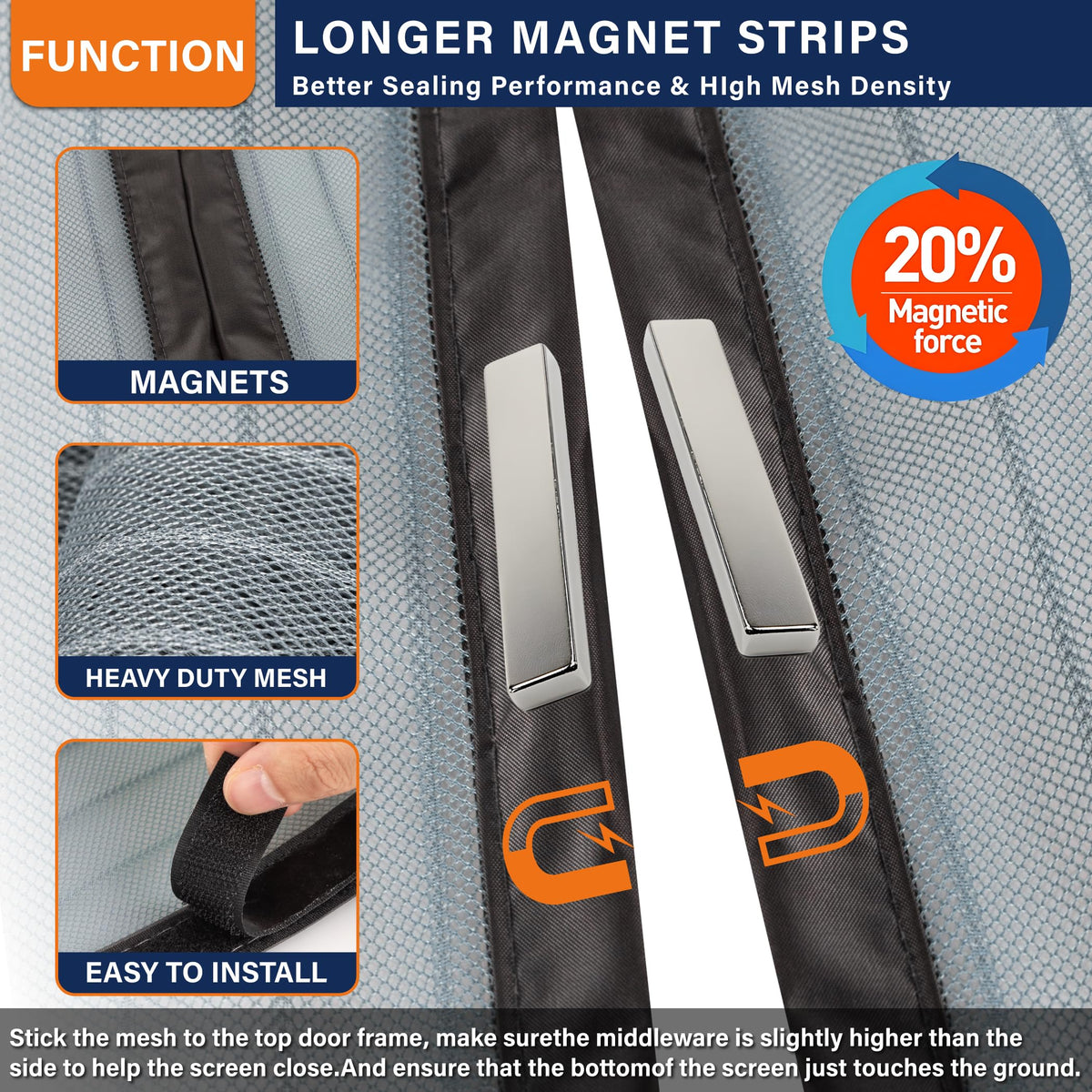 Mdavo gray mesh is pet-friendly and allows easy passage through the door.
