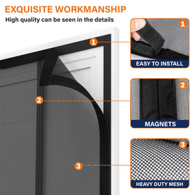 Mdavo magnetic screen door in use showing pet-friendly passage and fresh air flow.