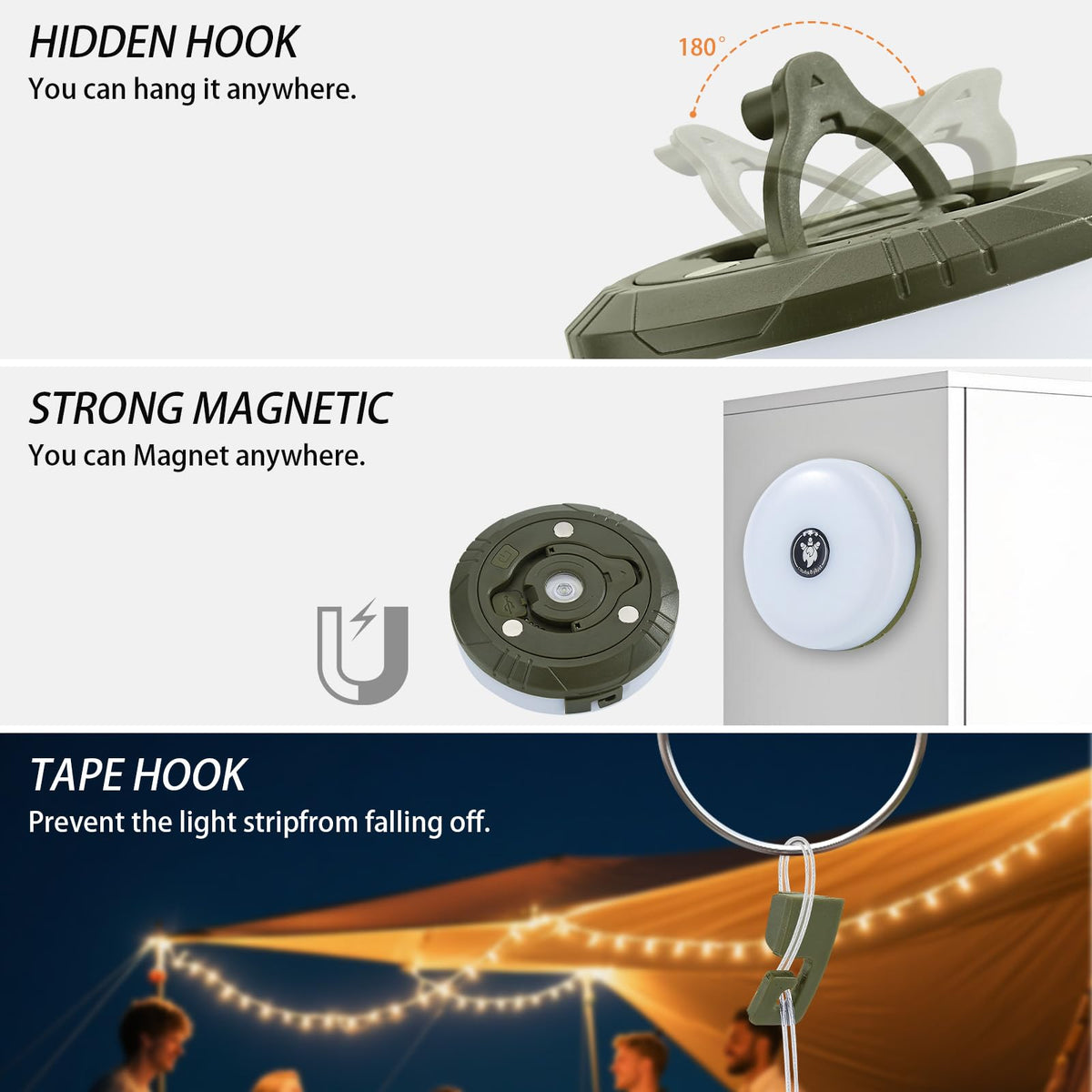MDCMLKS soft warm light creates cozy night ambience for campsites.