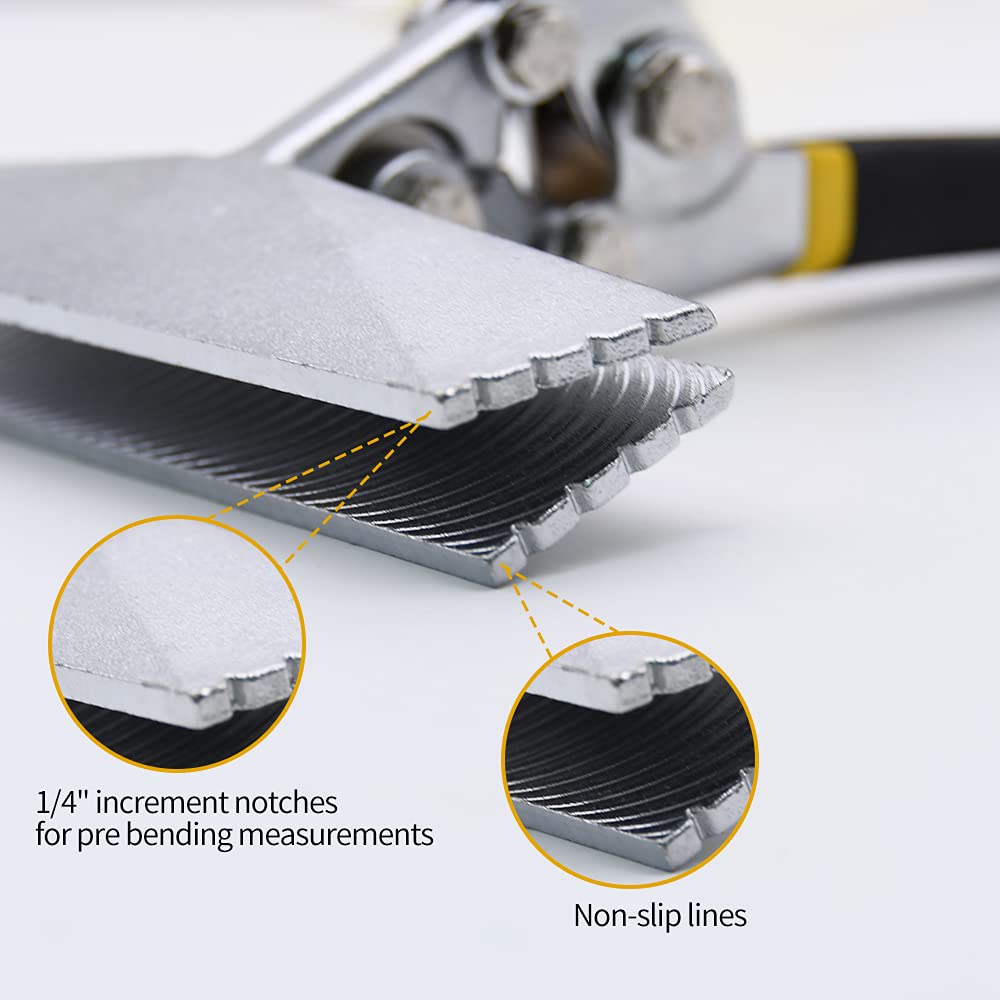 Mdvora hand seamer anti-slip jaws prevent slippage during clamping.