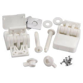 Meaferks toilet seat hinges in white PP for a durable, secure replacement.