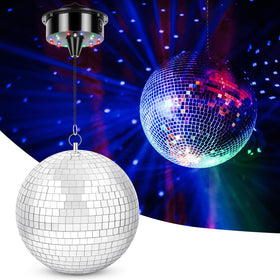 Meagoo 8-inch disco ball with mirror tiles creates vibrant reflections for party ambiance