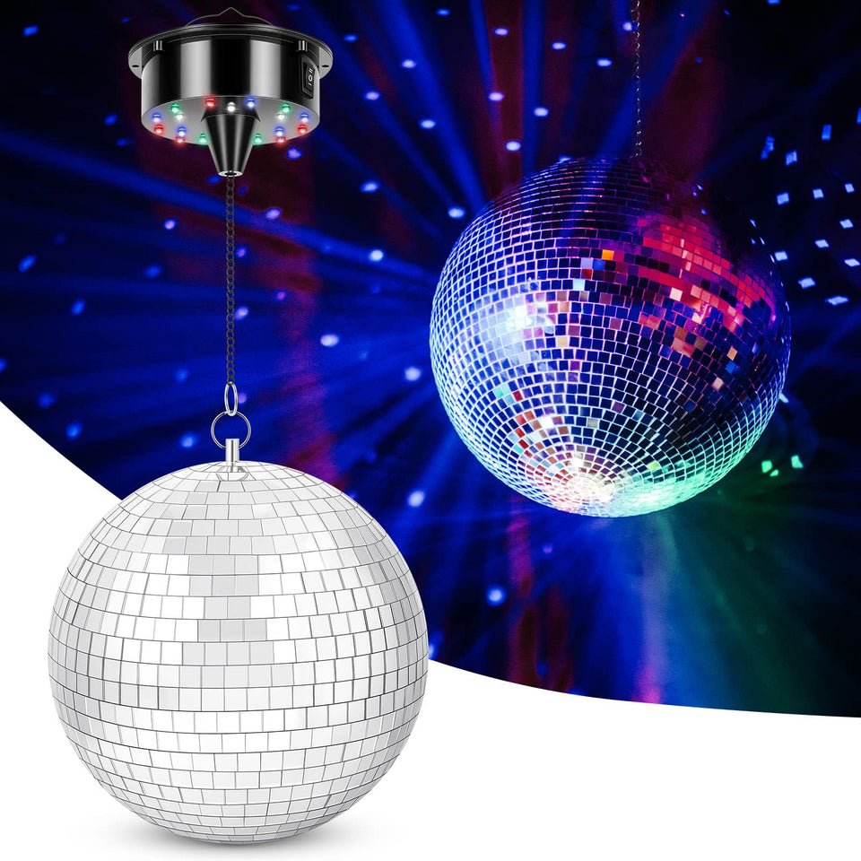 Meagoo 8-inch disco ball with mirror tiles creates vibrant reflections for party ambiance