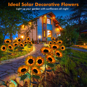 Meagoo solar sunflower light adjustable stem for flexible display