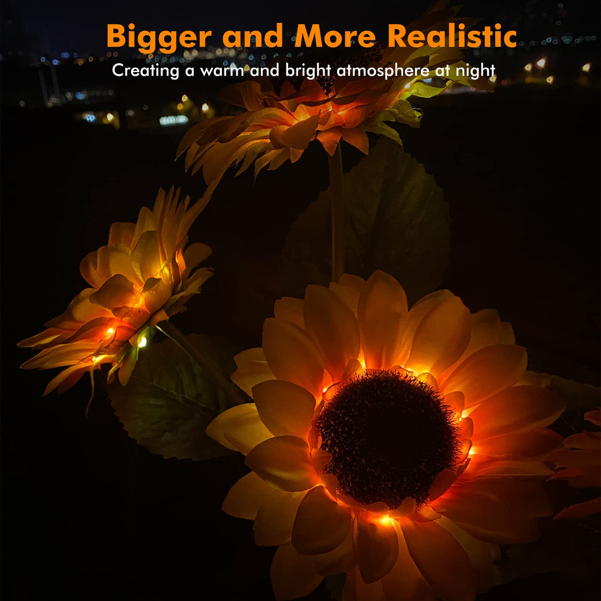 Meagoo solar sunflower light waterproof shell withstands outdoor weather