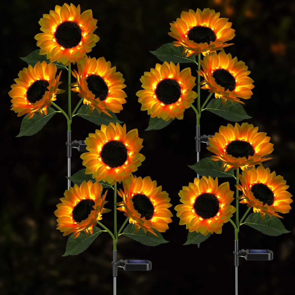 Meagoo solar sunflower lights easy installation and automatic night lighting.