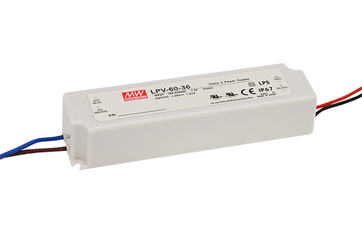 Mean Well 2103169LPV-60-12 sealed panel-mount power supply for durable LED lighting