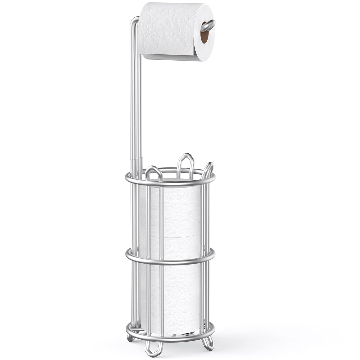 Meangood toilet paper holder stand with four-roll storage for emergencies in the bathroom
