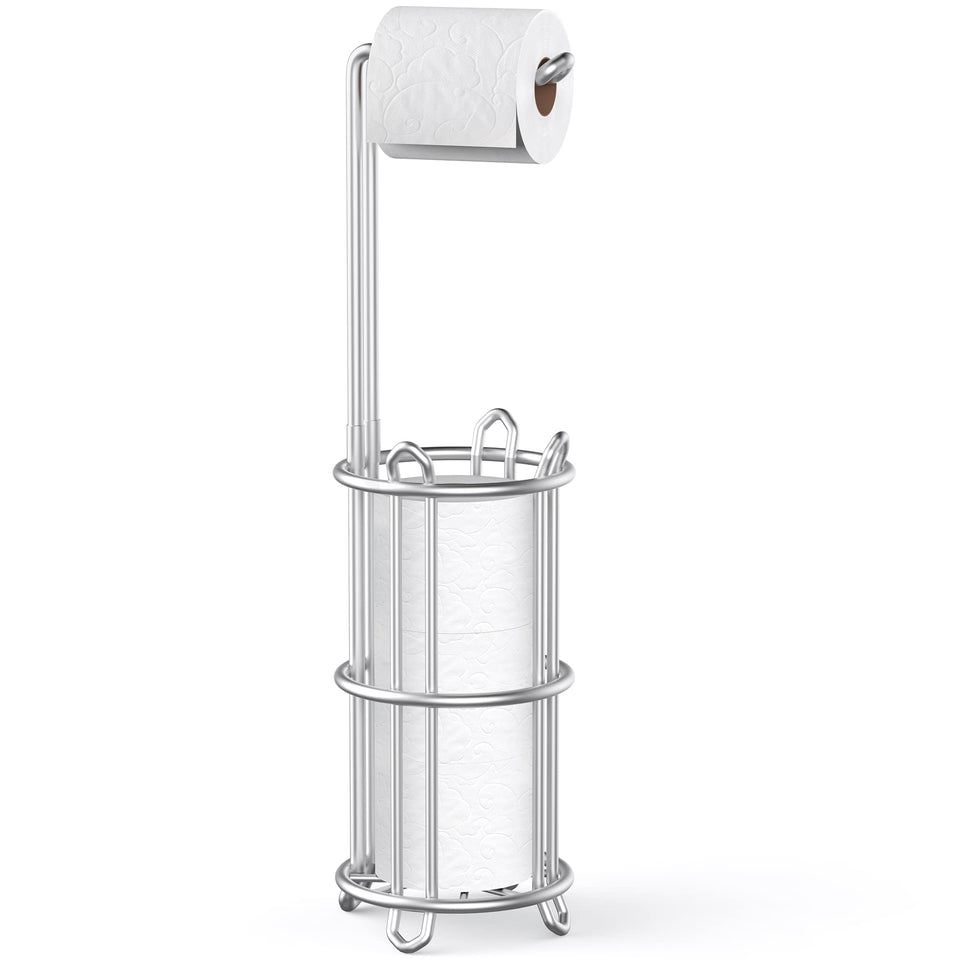 Meangood toilet paper holder stand with four-roll storage for emergencies in the bathroom