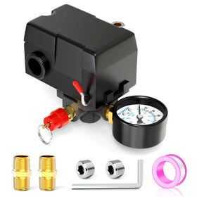 MEANLIN MEASURE pressure switch 110-150 PSI compact unit for reliable compressor control.