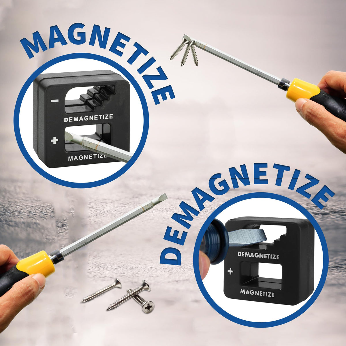 MeasuPro bit magnetizer revitalizing magnets for fasteners.
