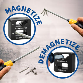MeasuPro bit magnetizer revitalizing magnets for fasteners.
