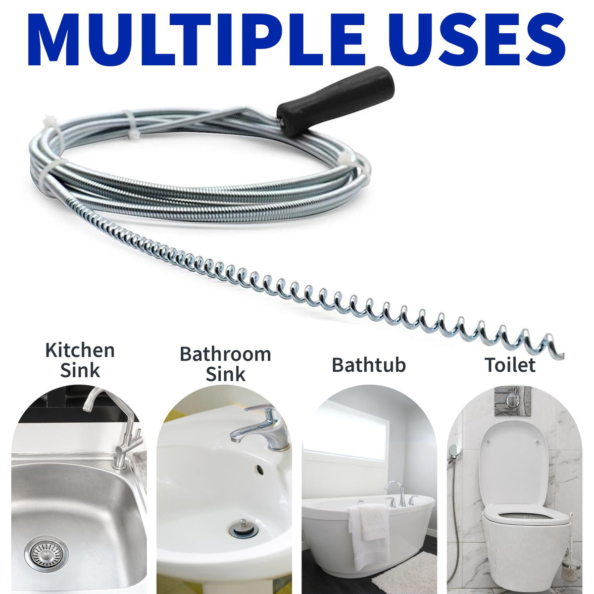 MeasuPro metal construction endures repeated use while clearing diverse blockages