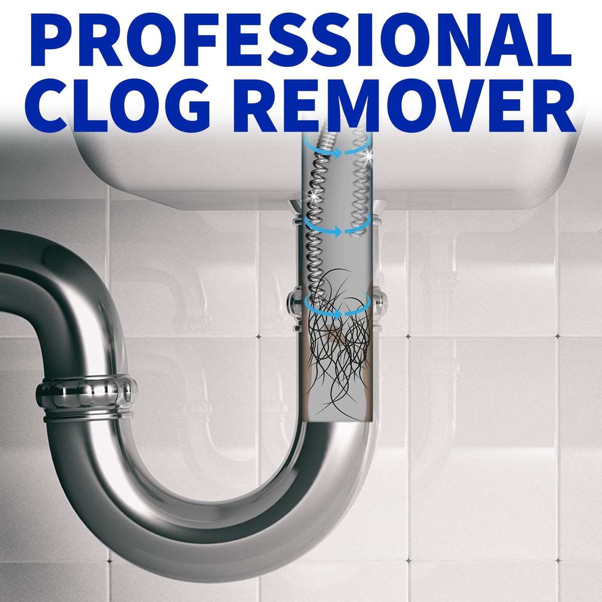 MeasuPro metal snake tackles P-trap blockages for faster drainage