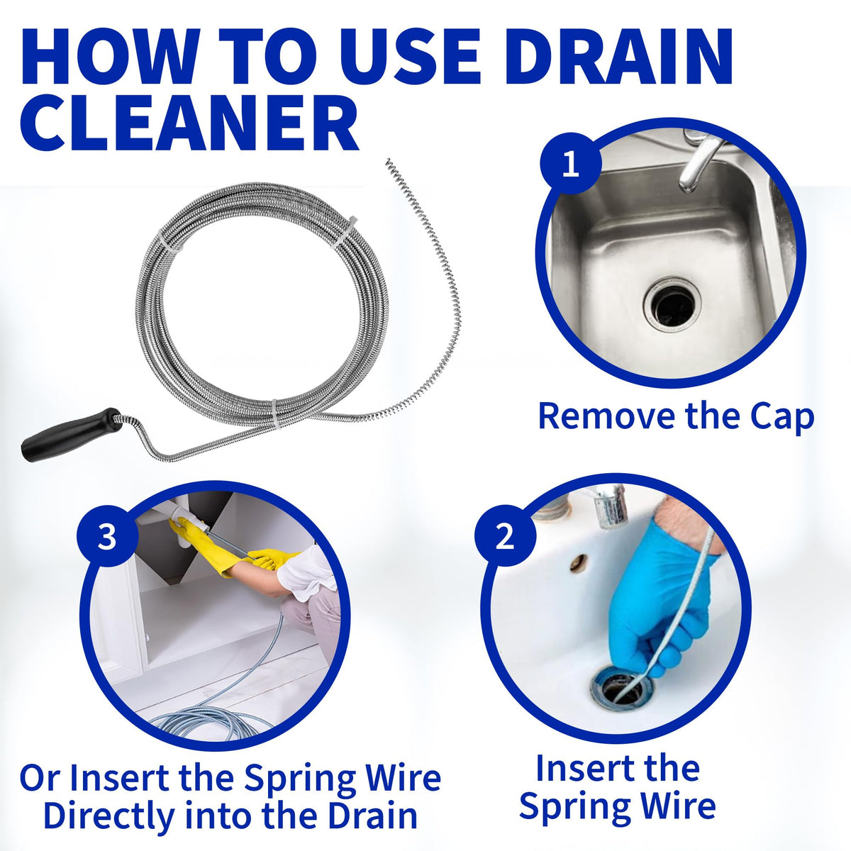 MeasuPro 10-foot snake used as shower drain unclogger and tub helper