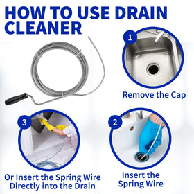 MeasuPro 10-foot snake used as shower drain unclogger and tub helper