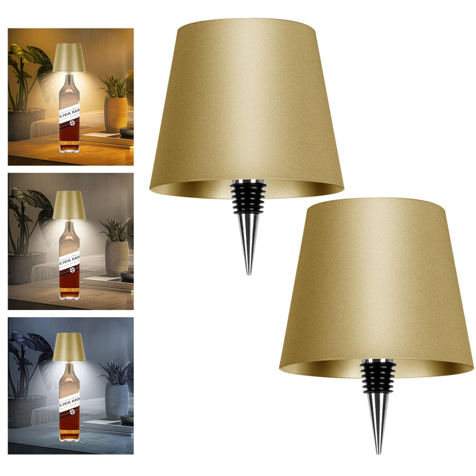 Mebaraul two-pack wine bottle lamps glow to create stylish home ambiance