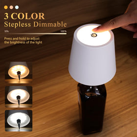 Mebaraul 3-color wine bottle lamp offers warm natural or cool light.