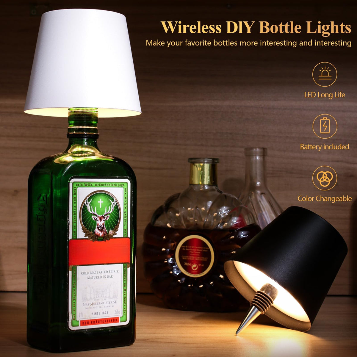 Mebaraul rechargeable bottle lamp with USB charging for long evenings.